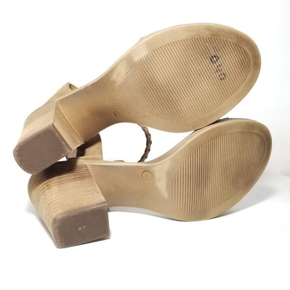 Barbara Barbieri Italian Suede Braided sandals 8 block heel ankle strap - Picture 9 of 10